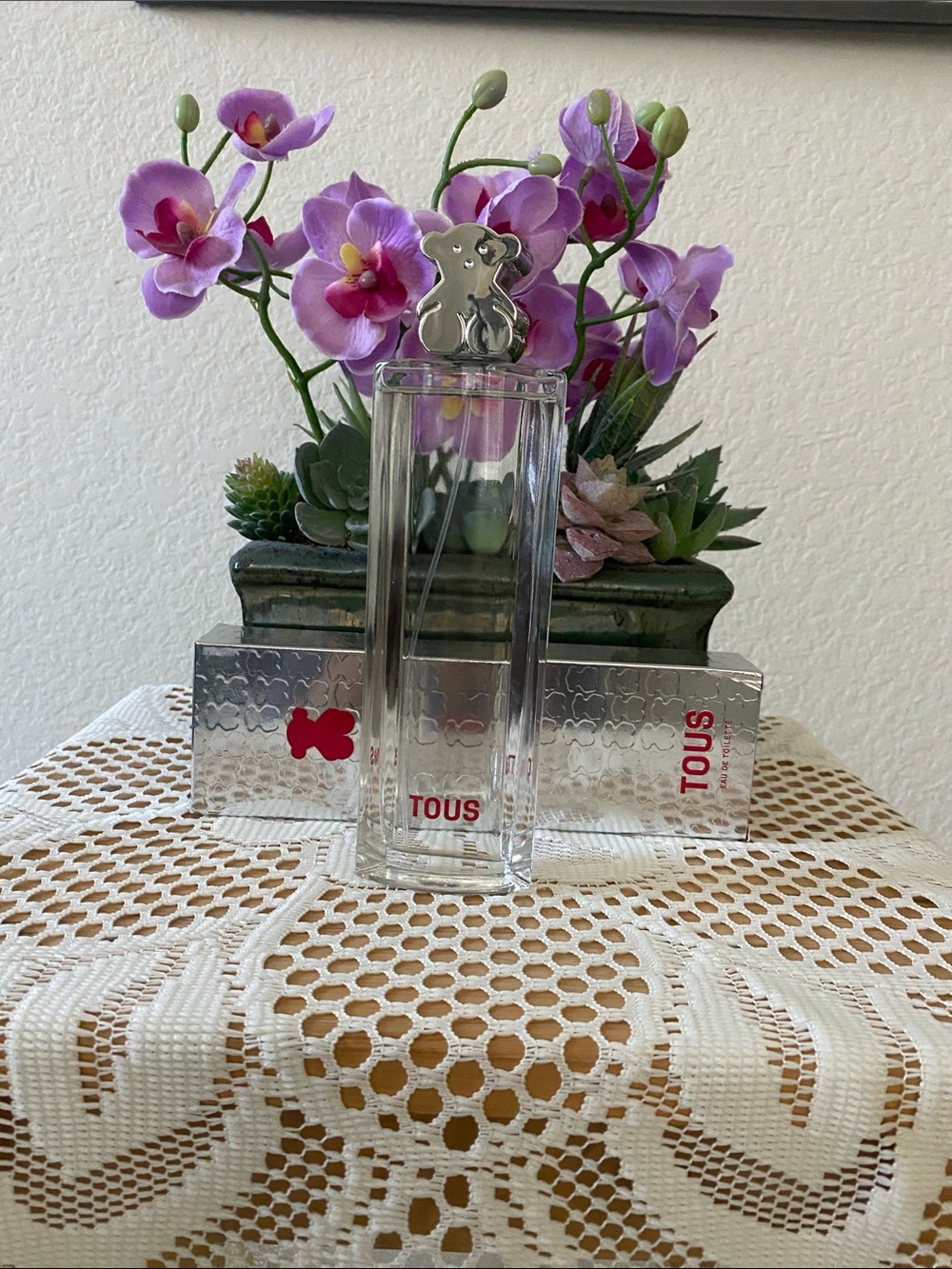 TOUS Perfume with Clear Glass Bottle and Silver Bear Cap
